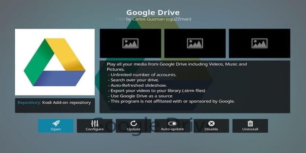 google drive on kodi