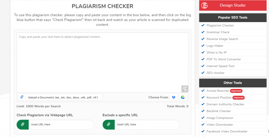 SmallSEOTools Plagiarism Software