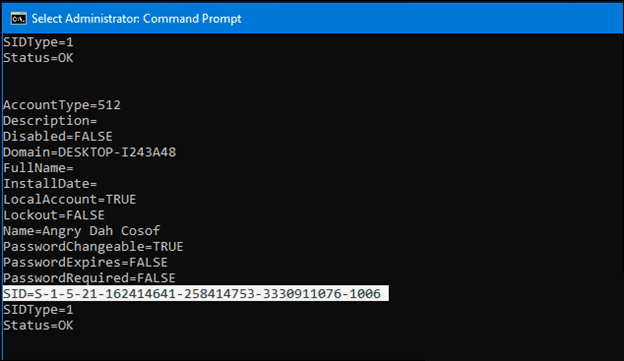 note of the SID values