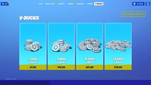 Fortnite V-Bucks cost