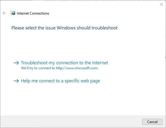 Troubleshoot my connection to the internet