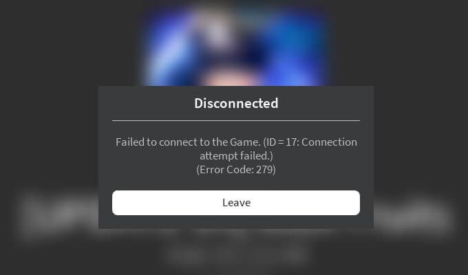 Roblox error code 279