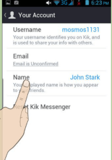 change Kik username