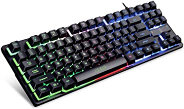 EvoFox Fireblade Gaming Wired Keyboard with LED Backlit, 19 Anti-Ghosting Keys and Windows Lock Key (TKL) (Black)