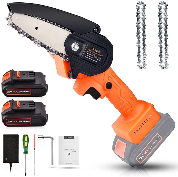 GOXAWEE Cordless 20V Mini Chainsaw