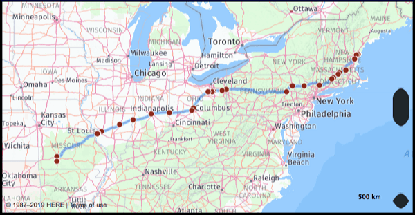 How far is Chicago from the Ozarks