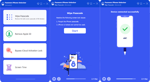 Connect iPhone to Wipe Screen Lock on iPhone