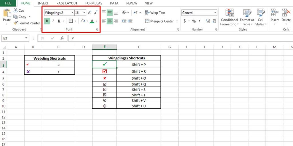 How To Insert A Check Mark In Excel