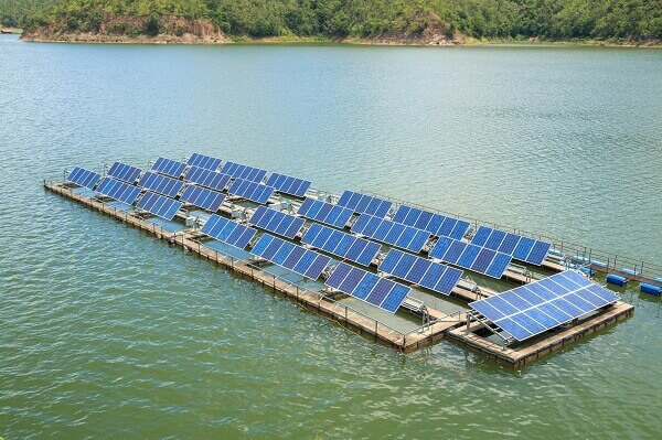 Solar Power Plants on Floating Elements