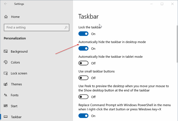 Should you be concerned if I am unable to Hide the Taskbar Automatically?