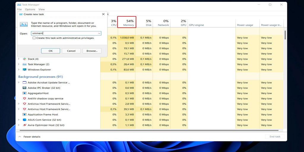 Vmmem High Memory