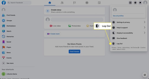 How to Log Out of Your Facebook Profile On Your Desktop