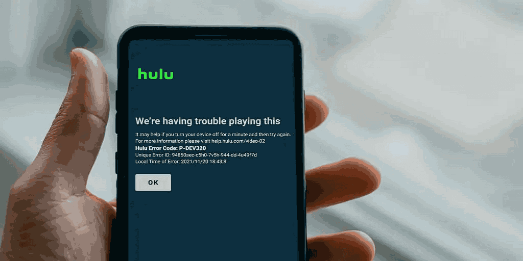 Hulu Error Code P-DEV320