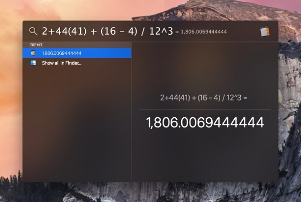Utilizing Spotlight Search for Quick Calculations